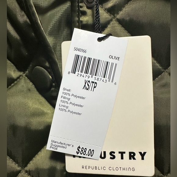 Vintage Y2K Women's Quilted Olive Puffer Jacket new with tags - Picture 11 of 12